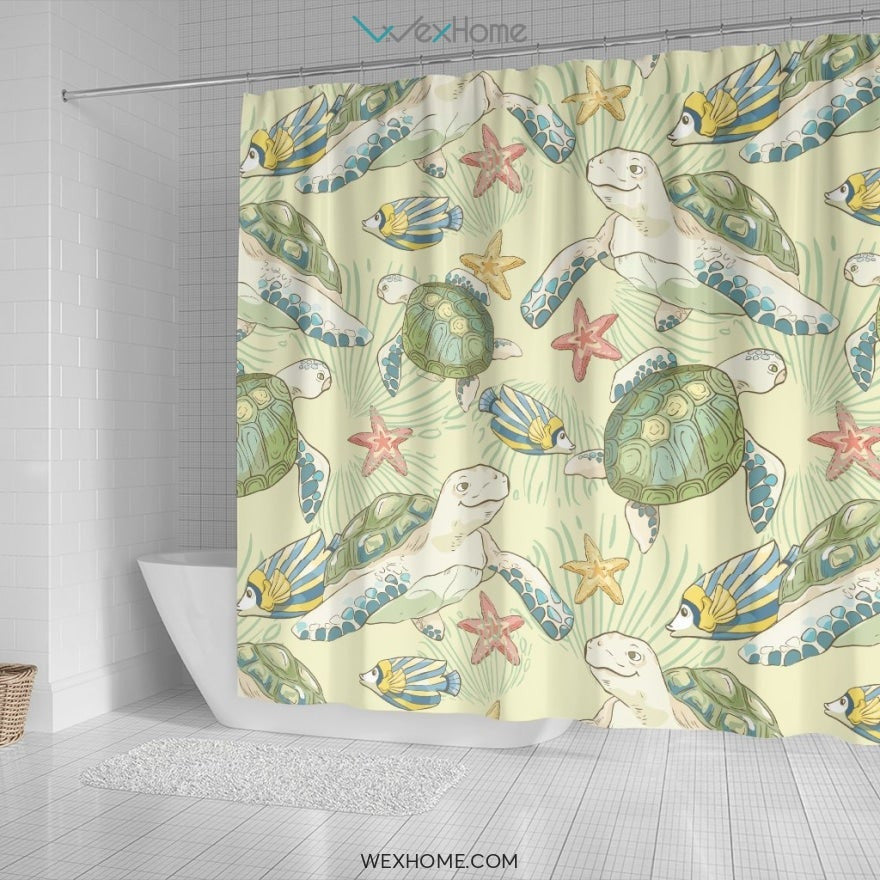 Turtle Shower Curtain Unique Design