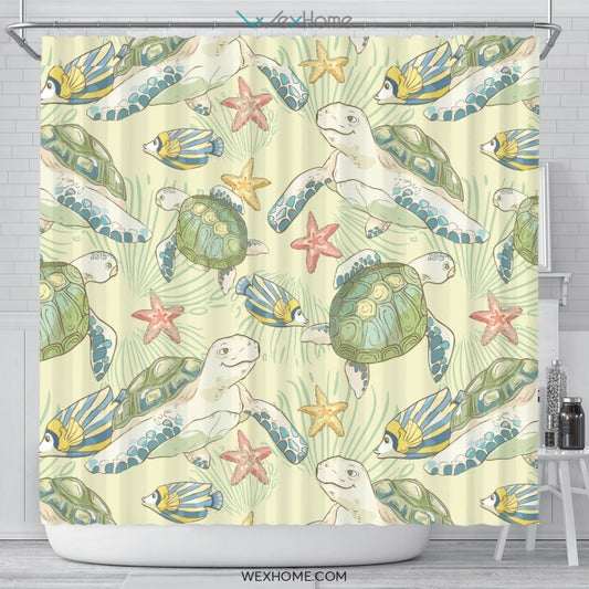 Turtle Shower Curtain Unique Design