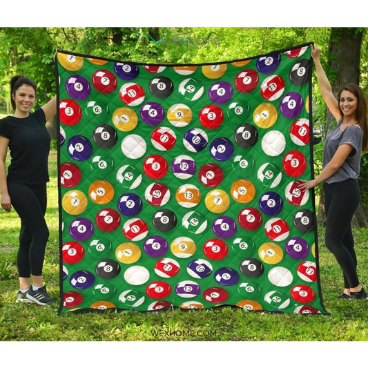 Billiard Ball Pattern Print Design 02 Premium Quilt