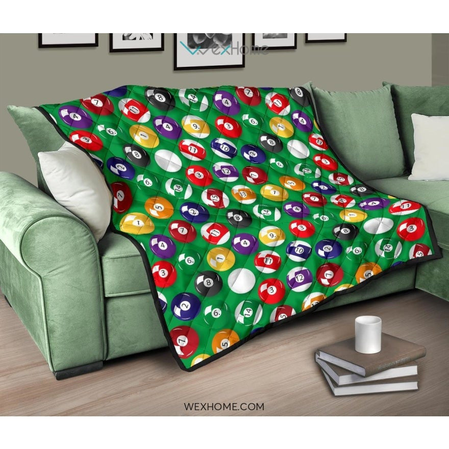 Billiard Ball Pattern Print Design 02 Premium Quilt