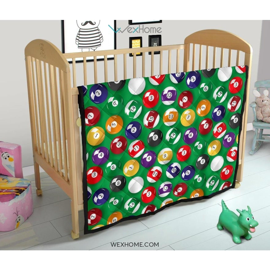 Billiard Ball Pattern Print Design 02 Premium Quilt