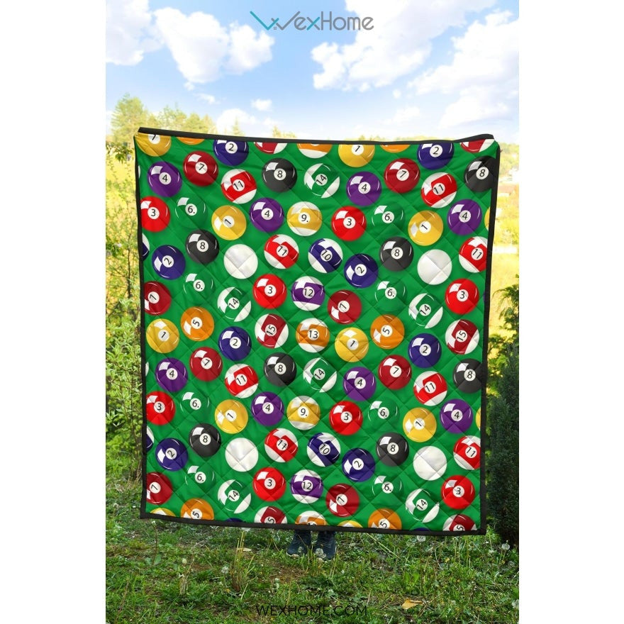 Billiard Ball Pattern Print Design 02 Premium Quilt