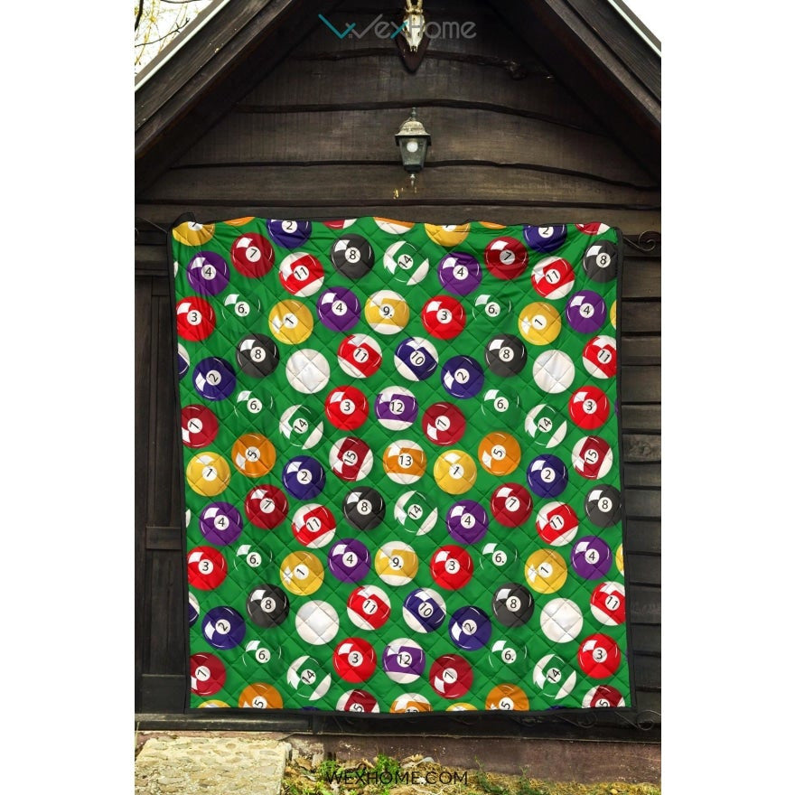 Billiard Ball Pattern Print Design 02 Premium Quilt
