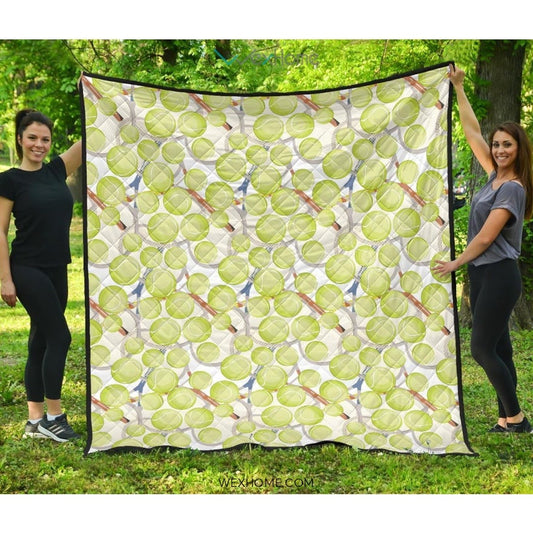 Tennis Pattern Print Design 01 Premium Quilt