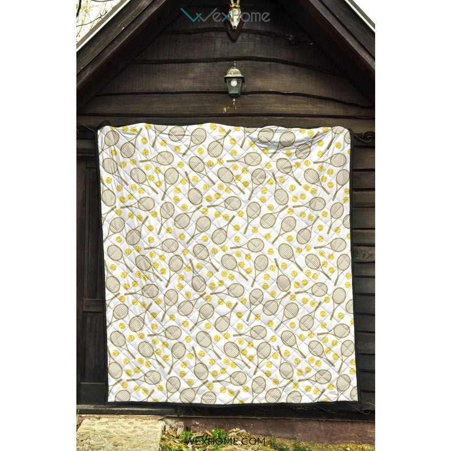 Tennis Pattern Print Design 02 Premium Quilt