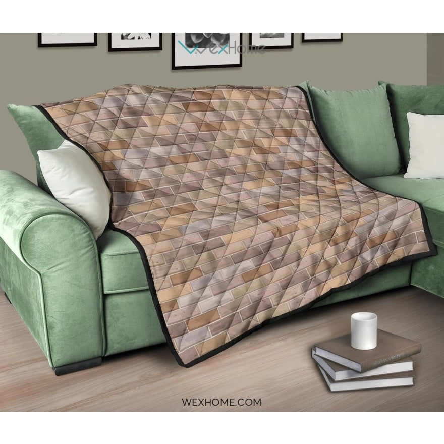 Brick Printed Pattern Print Design 01 Premium Quilt