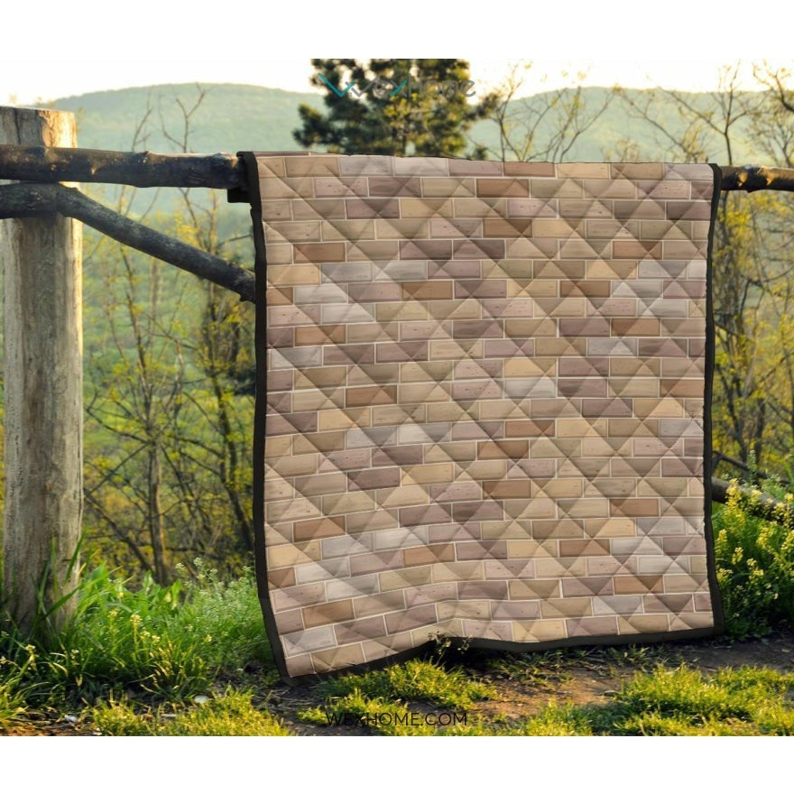 Brick Printed Pattern Print Design 01 Premium Quilt