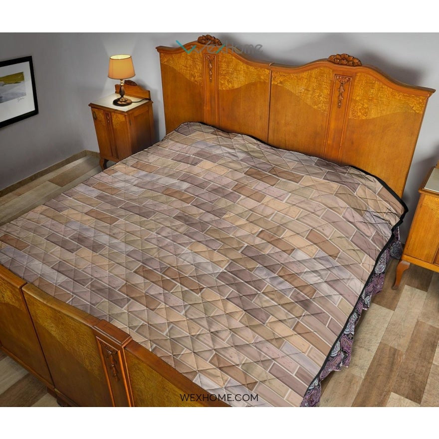 Brick Printed Pattern Print Design 01 Premium Quilt