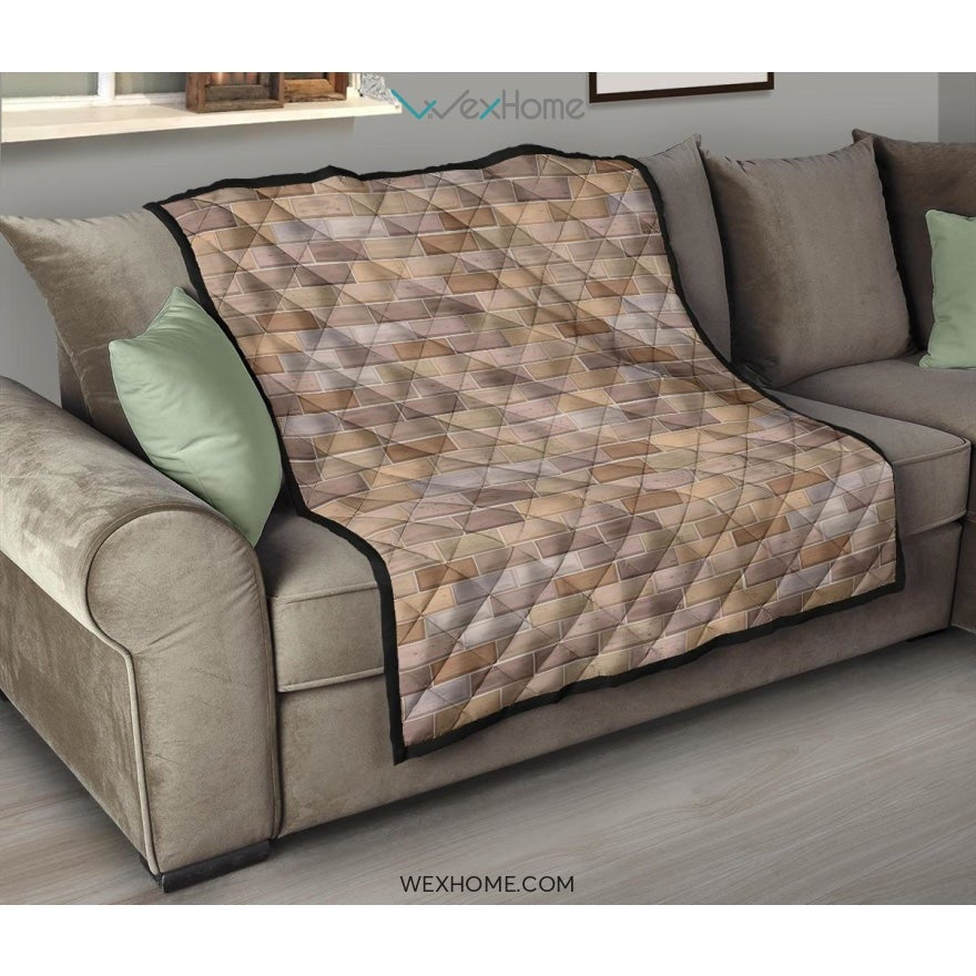 Brick Printed Pattern Print Design 01 Premium Quilt