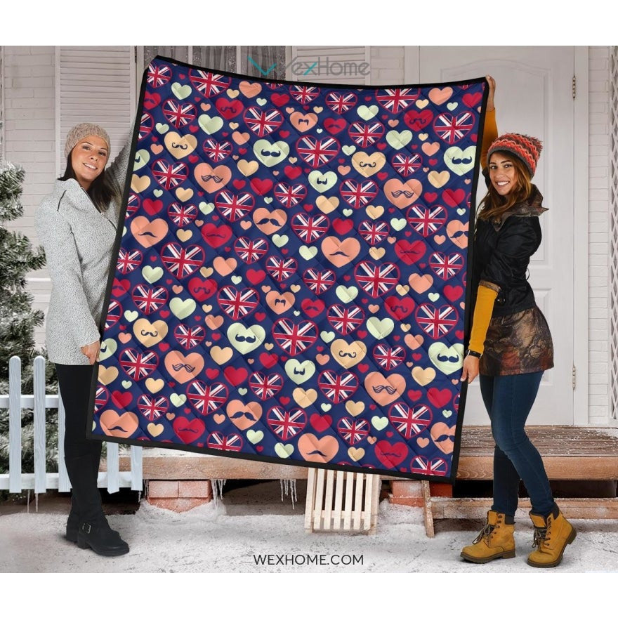 British Pattern Print Design 02 Premium Quilt