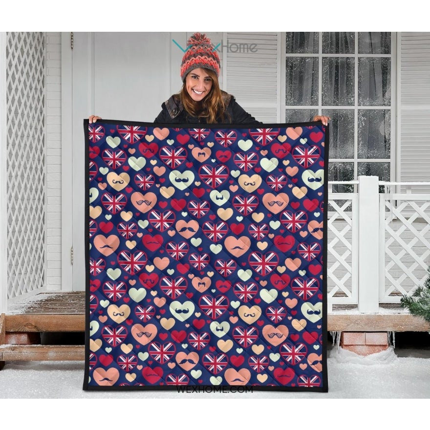 British Pattern Print Design 02 Premium Quilt