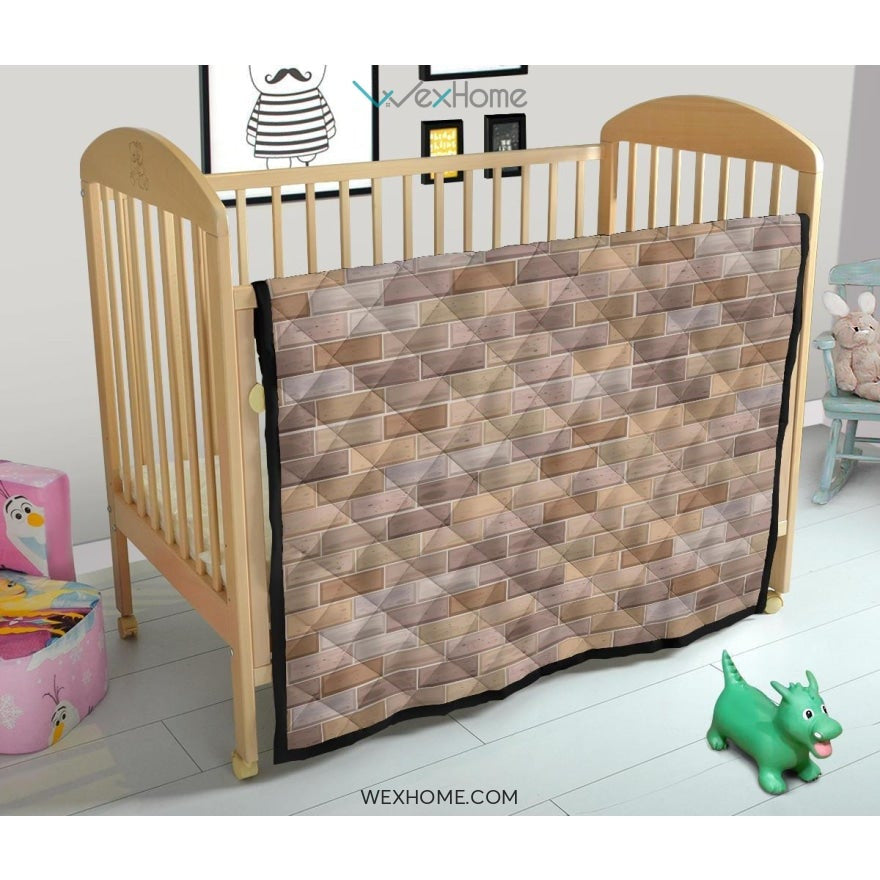 Brick Printed Pattern Print Design 01 Premium Quilt
