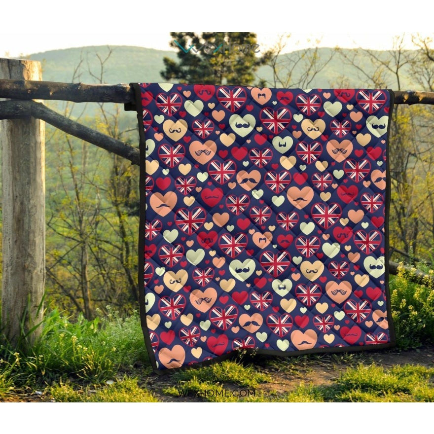 British Pattern Print Design 02 Premium Quilt