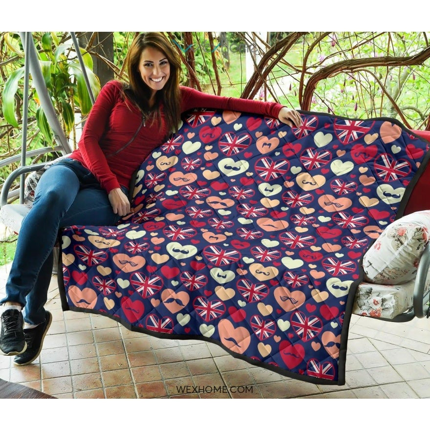 British Pattern Print Design 02 Premium Quilt