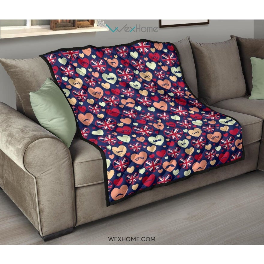 British Pattern Print Design 02 Premium Quilt