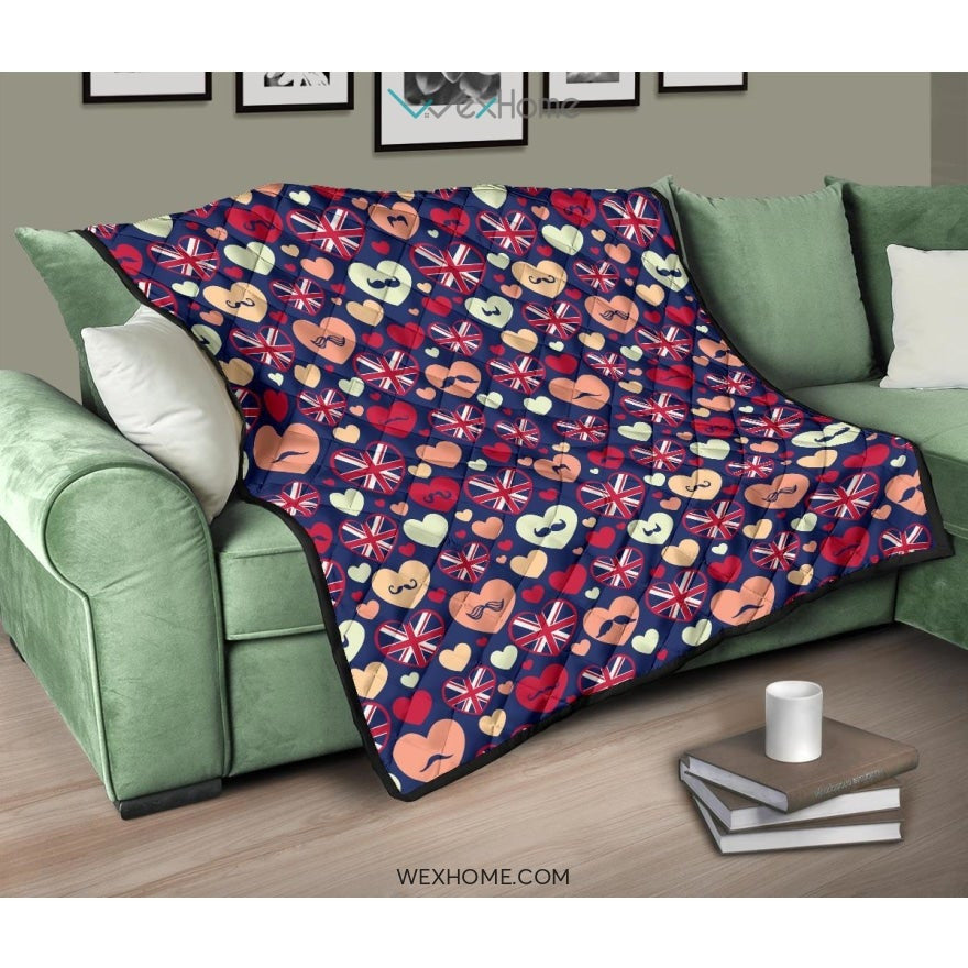 British Pattern Print Design 02 Premium Quilt