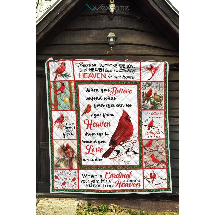 WEXHOME I Am Always With You Cardinal Premium Quilt