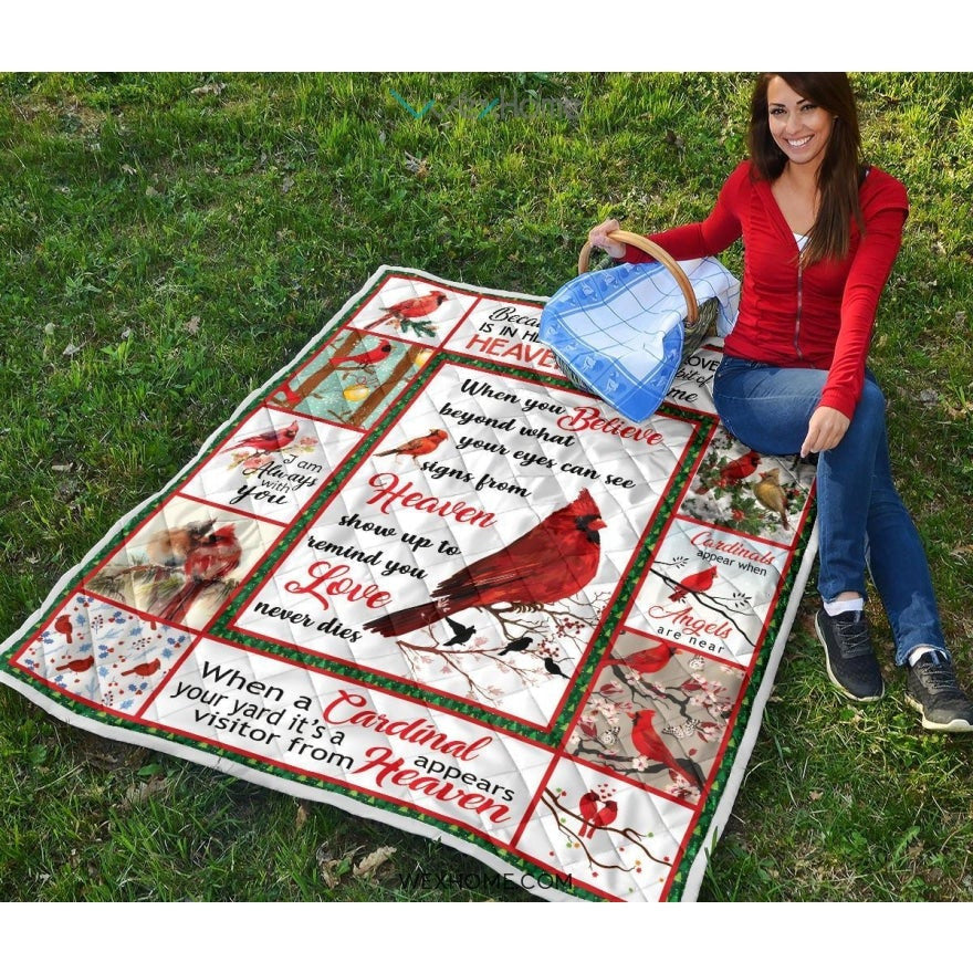 WEXHOME I Am Always With You Cardinal Premium Quilt