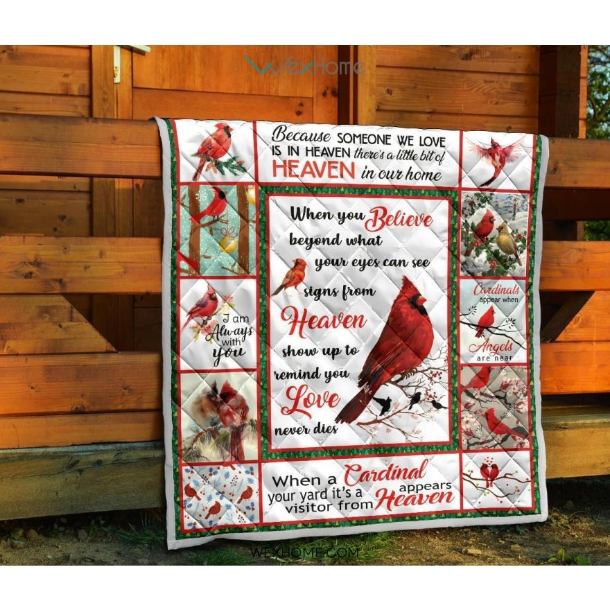 WEXHOME I Am Always With You Cardinal Premium Quilt