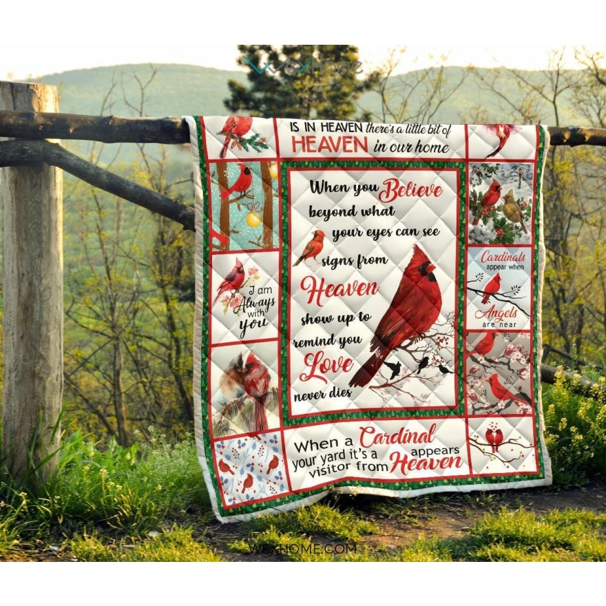 WEXHOME I Am Always With You Cardinal Premium Quilt