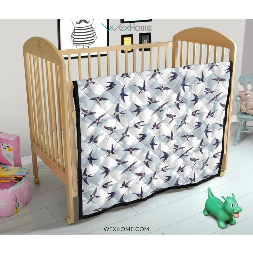 Swallow Pattern Print Design 05 Premium Quilt