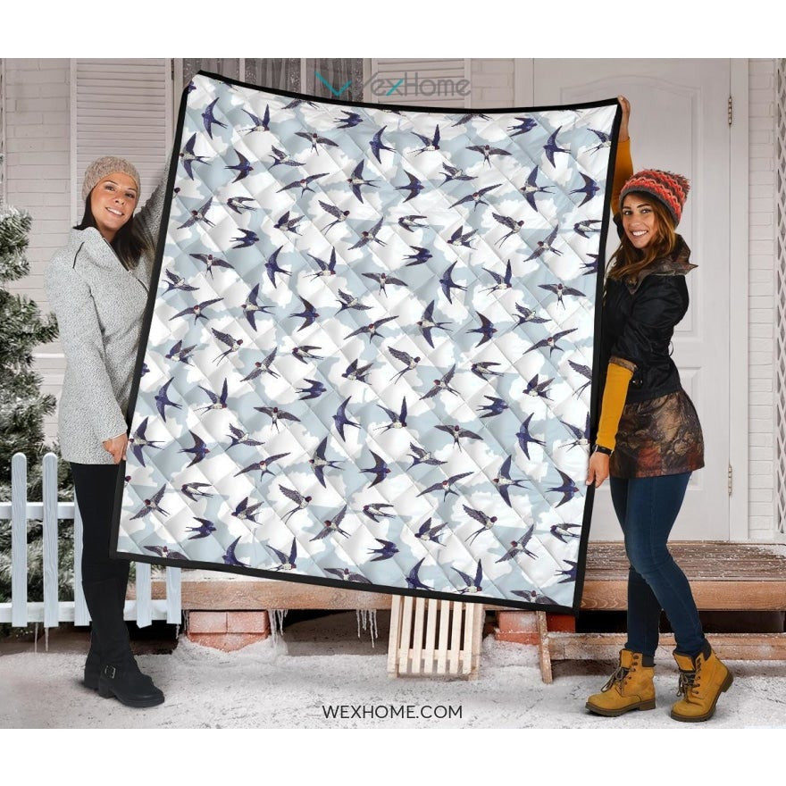 Swallow Pattern Print Design 05 Premium Quilt