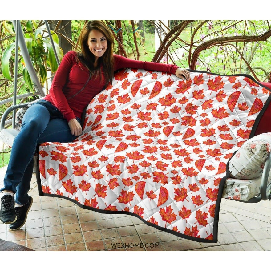 Canada Pattern Print Design 02 Premium Quilt