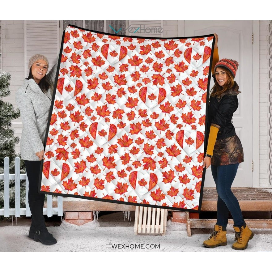 Canada Pattern Print Design 02 Premium Quilt