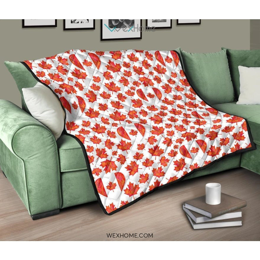 Canada Pattern Print Design 02 Premium Quilt
