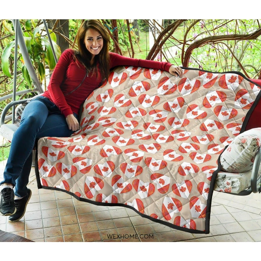 Canada Pattern Print Design 01 Premium Quilt