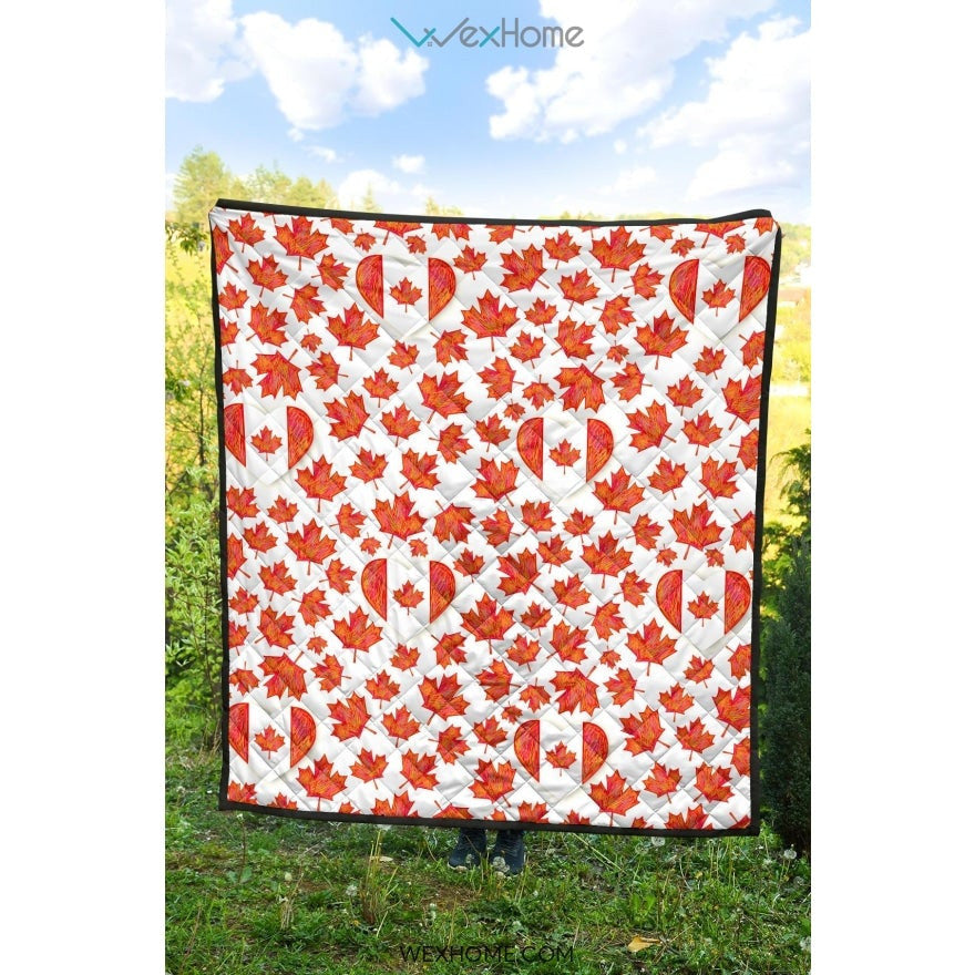 Canada Pattern Print Design 02 Premium Quilt