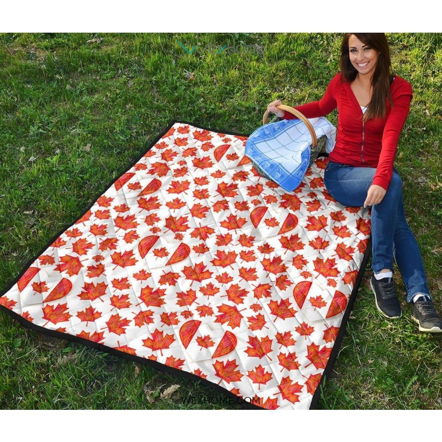 Canada Pattern Print Design 02 Premium Quilt