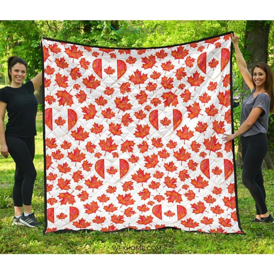 Canada Pattern Print Design 02 Premium Quilt