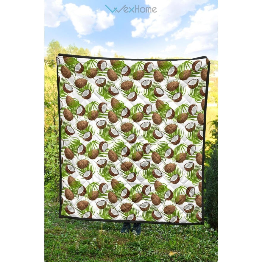 Coconut Pattern Print Design 04 Premium Quilt