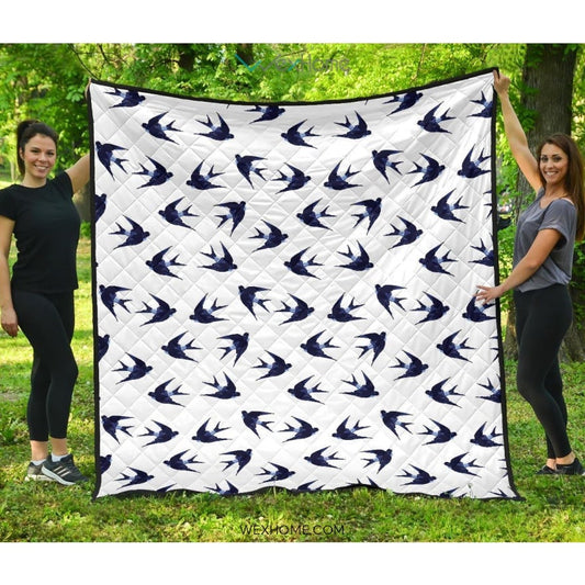 Swallow Pattern Print Design 03 Premium Quilt