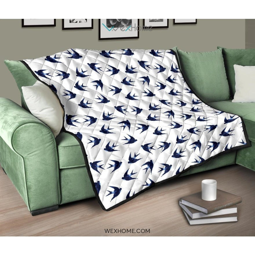 Swallow Pattern Print Design 03 Premium Quilt