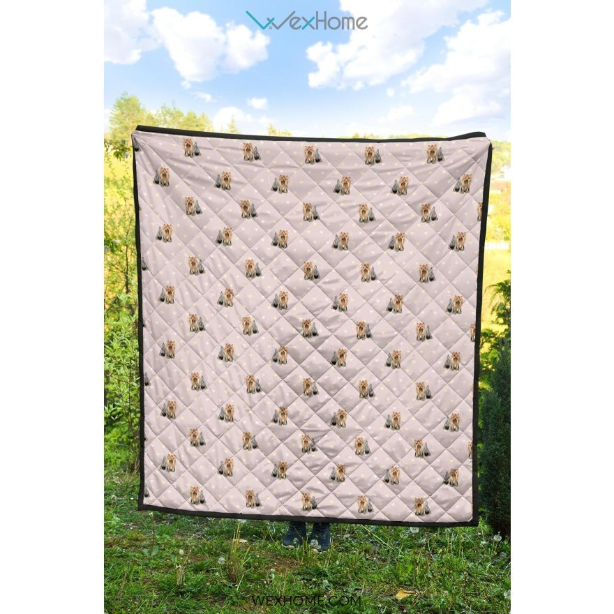 Yorkshire Terrier Pattern Print Design 02 Premium Quilt