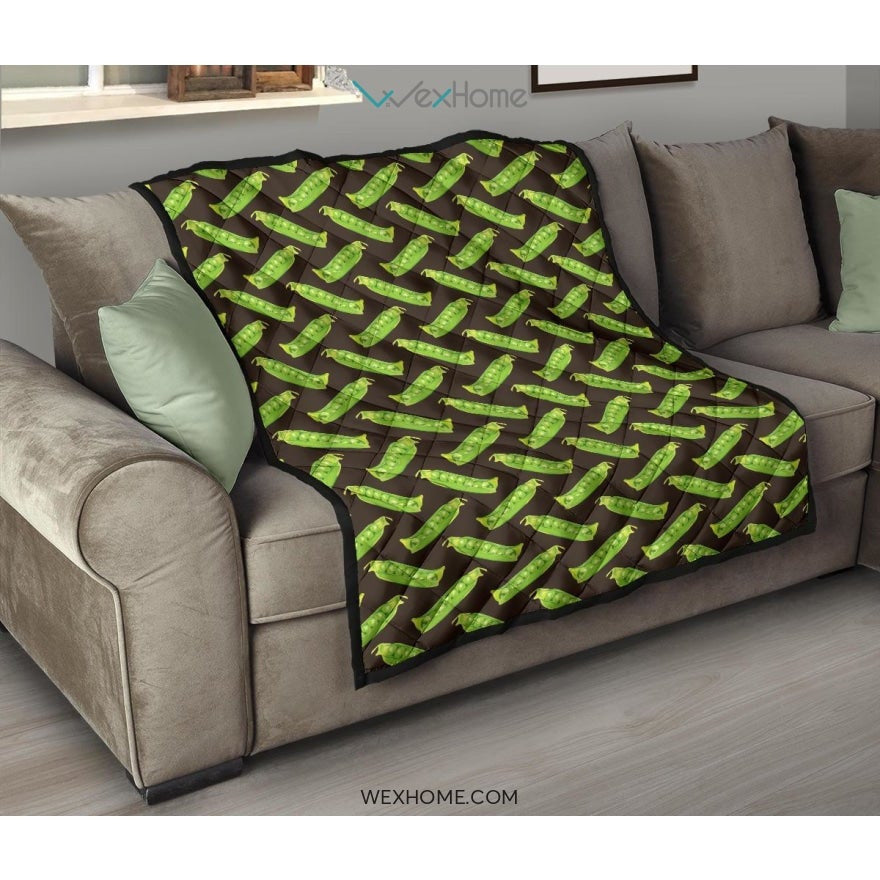 Green Peas Pattern Print Design 05 Premium Quilt