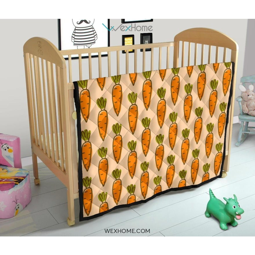 Carrot Pattern Print Design 04 Premium Quilt