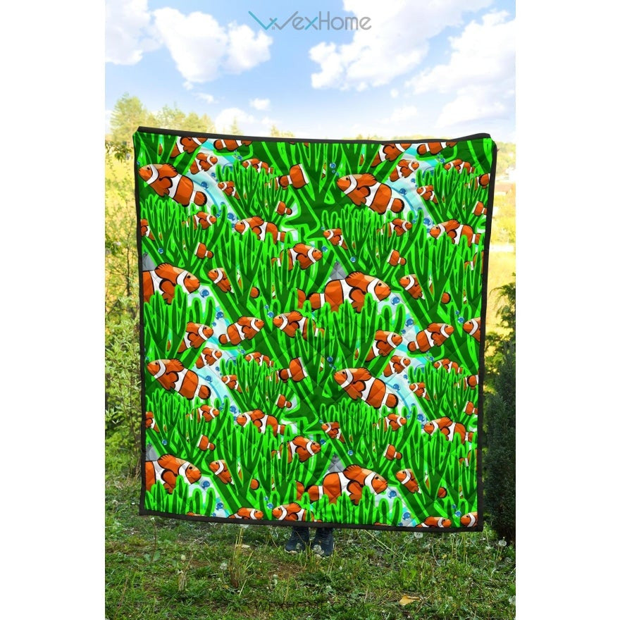 Clown Fish Pattern Print Design 01 Premium Quilt