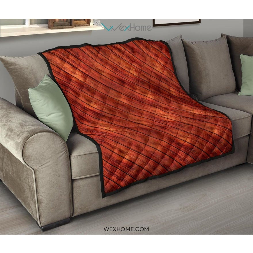 Wood Printed Pattern Print Design 03 Premium Quilt