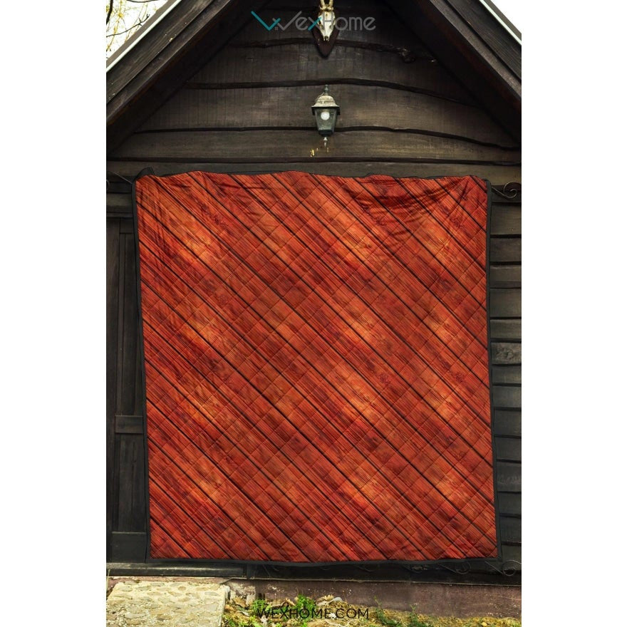 Wood Printed Pattern Print Design 03 Premium Quilt