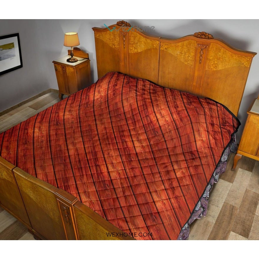 Wood Printed Pattern Print Design 03 Premium Quilt