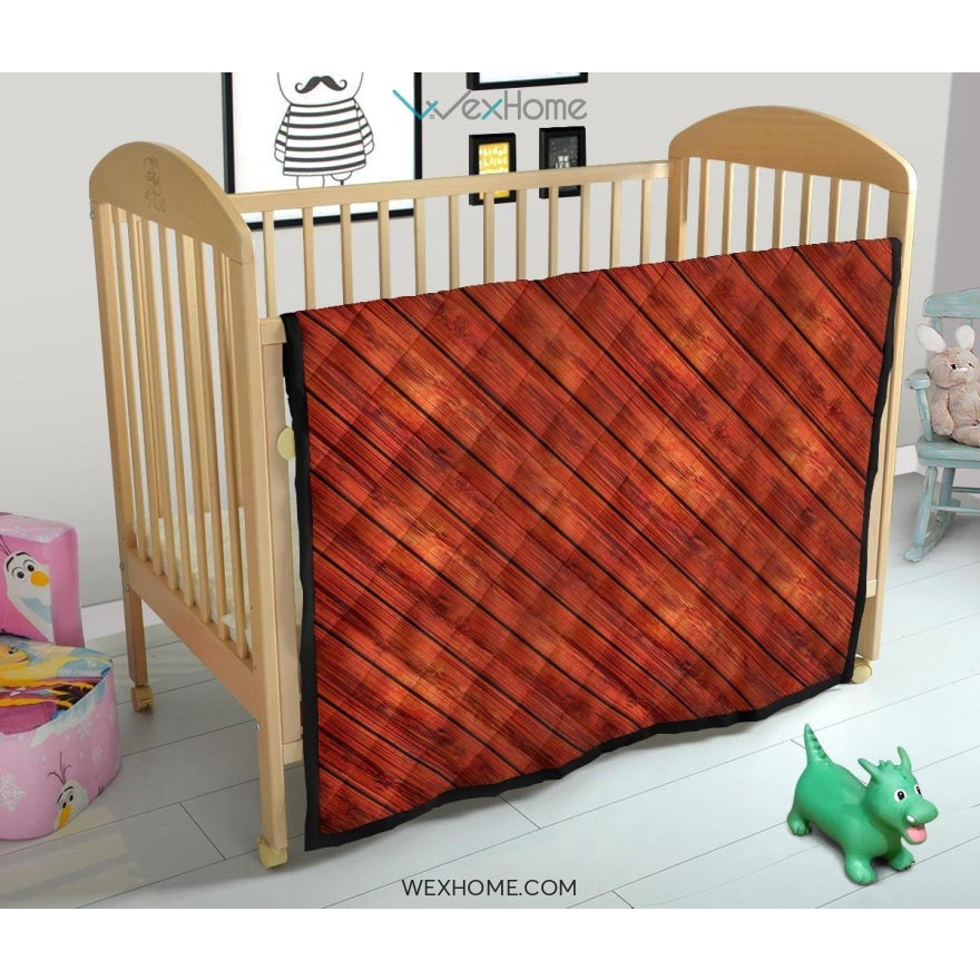 Wood Printed Pattern Print Design 03 Premium Quilt
