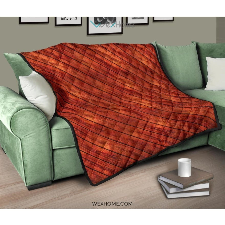 Wood Printed Pattern Print Design 03 Premium Quilt