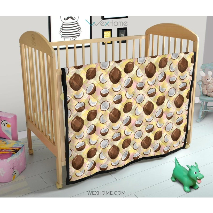 Coconut Pattern Print Design 05 Premium Quilt