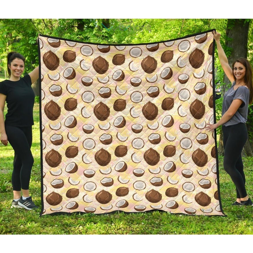 Coconut Pattern Print Design 05 Premium Quilt