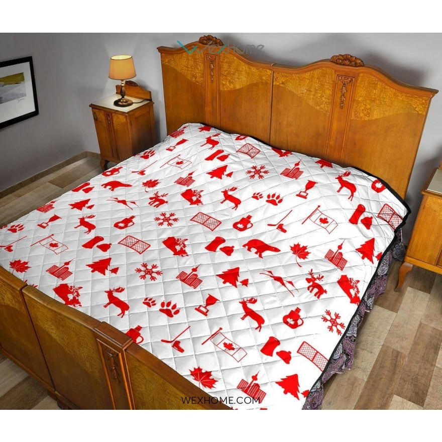 Canada Pattern Print Design 04 Premium Quilt