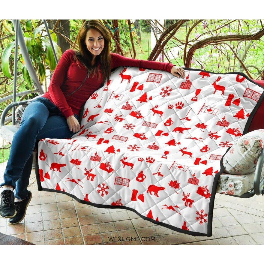 Canada Pattern Print Design 04 Premium Quilt