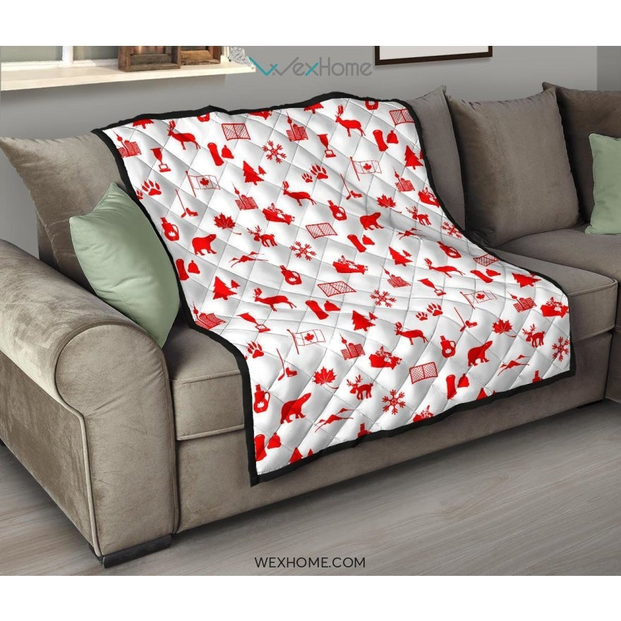 Canada Pattern Print Design 04 Premium Quilt
